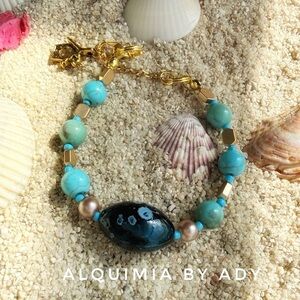 🌊🔮 Between Witches and Beaches — Turquoise Charm Bracelet